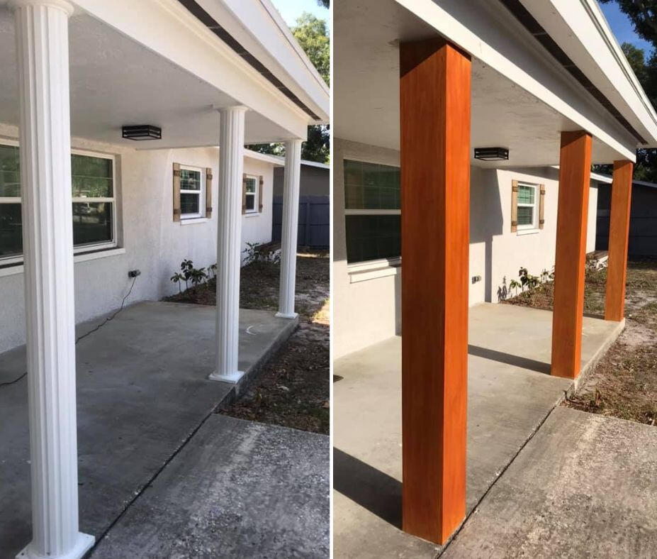 Wrapped porch columns