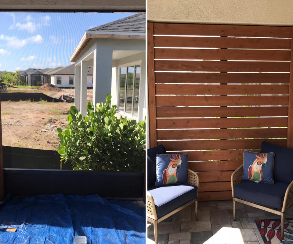 Horizontal Wood Privacy Screen